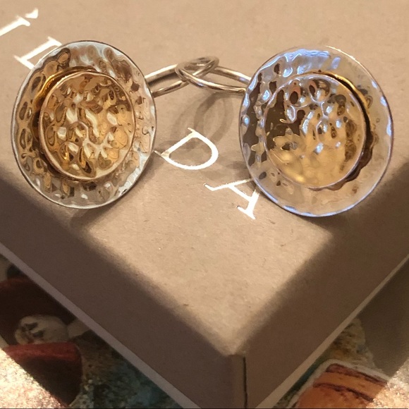 Rare Silpada Sterling Silver 14K Gold Plated Round Disc Earrings W1367 - Picture 3 of 14